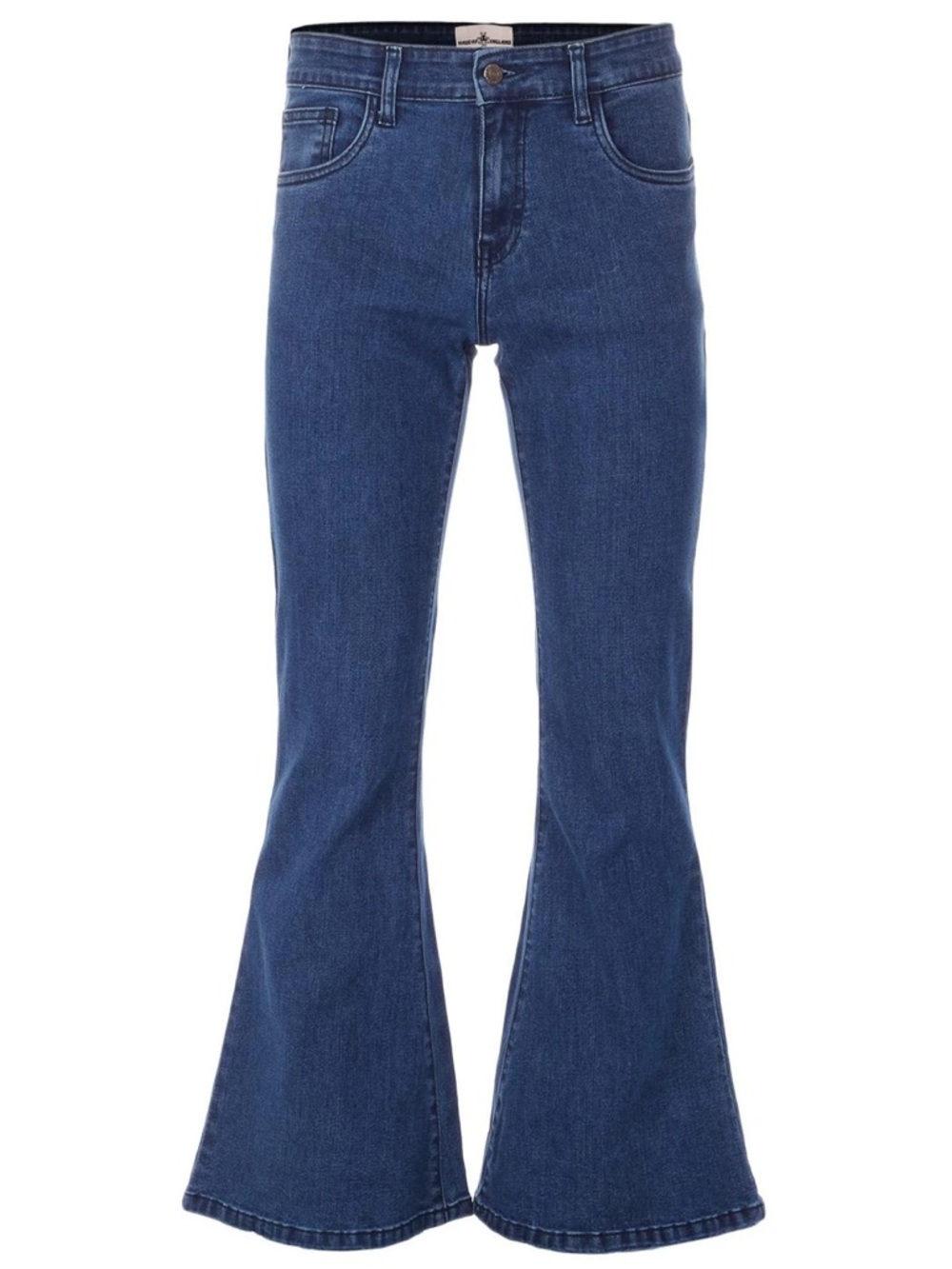 MADCAP ENGLAND Rock 70s Blue Stitch Flares Dark Blue  Women's Jeans